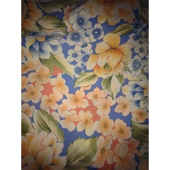 5/$25 EUC Sz L Blue Yellow Orange Floral Maxi Skirt Elastic Zipper Boho - Picture 3 of 5